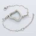 2015 Heart chain bracelet,popular silver stainless steel 316l charms bracelet for girl